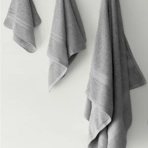 6 Pc Gray Bath Towels Set